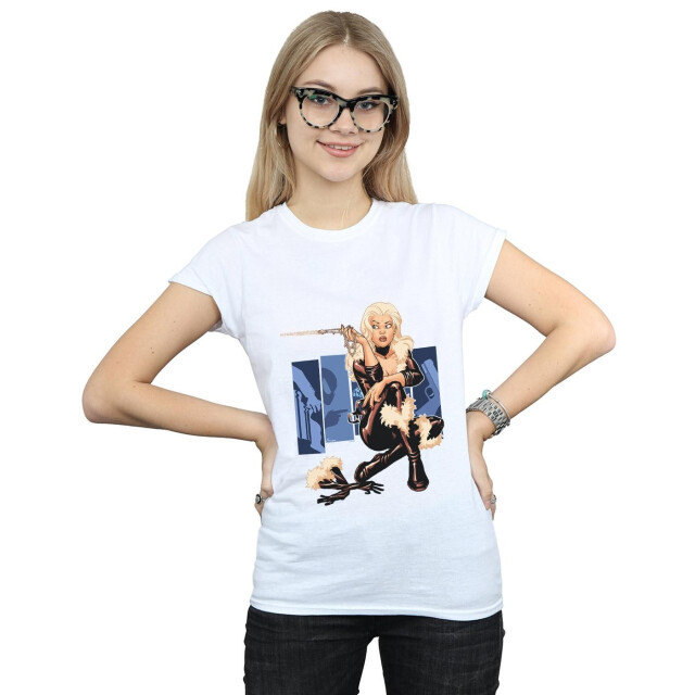 Li-cense Marvel dames zwart kat omslag katoenen t-shirt UTBI34251_white large