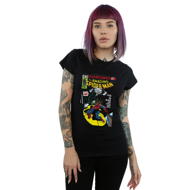 Li-cense Marvel dames spider-man black cat cover katoenen t-shirt UTBI34272_black large