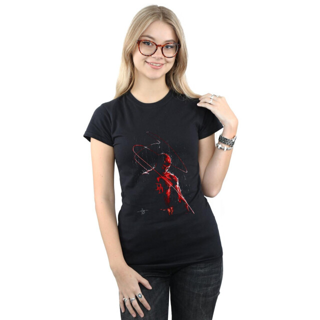 Li-cense Marvel dames daredevil schilderij katoenen t-shirt UTBI34427_black large