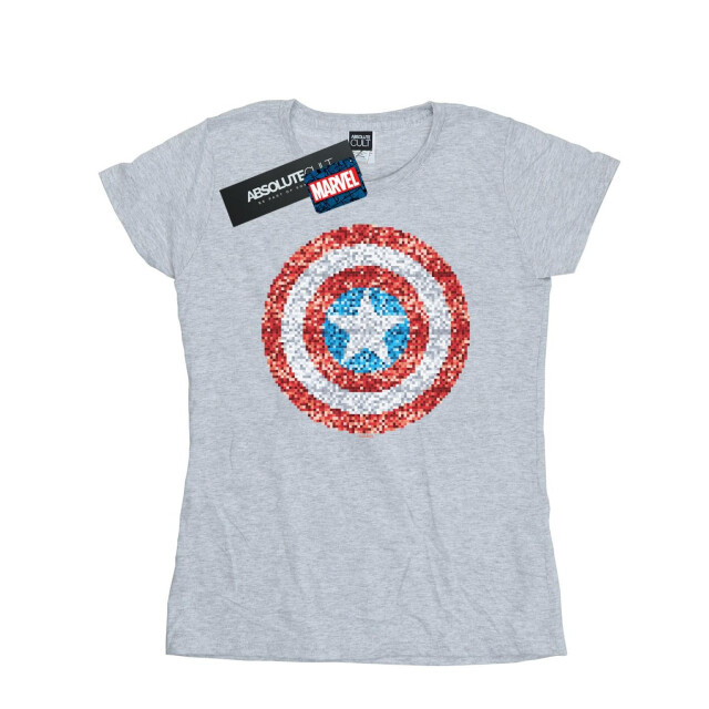 Li-cense Marvel dames captain america pixelated shield katoenen t-shirt UTBI34456_sportsgrey large