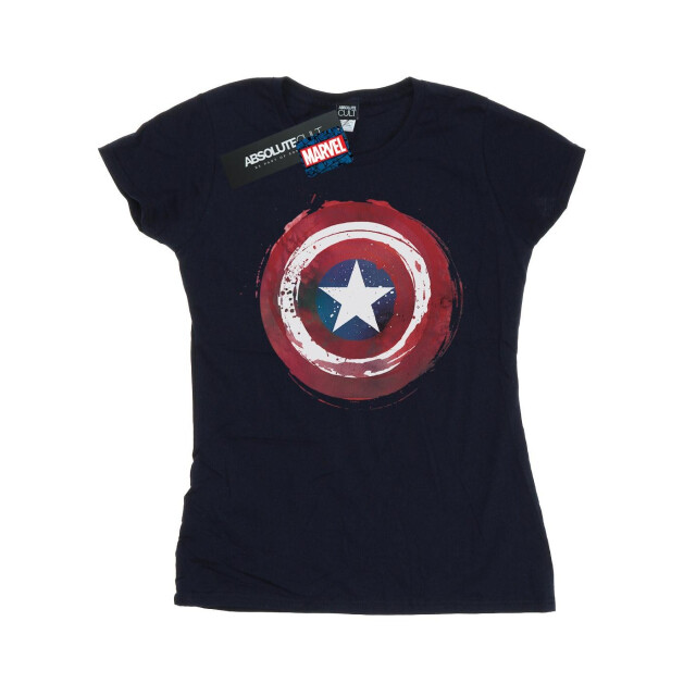 Li-cense Marvel dames captain america splatter shield katoenen t-shirt UTBI34477_navyblue large