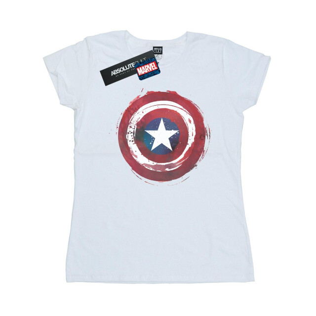 Li-cense Marvel dames captain america splatter shield katoenen t-shirt UTBI34477_white large