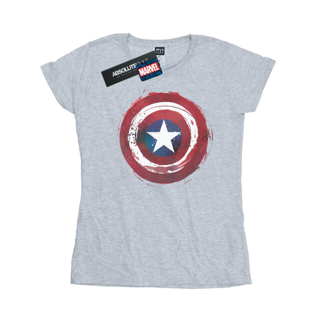 Li-cense Marvel dames captain america splatter shield katoenen t-shirt UTBI34477_sportsgrey large