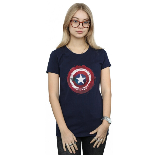 Li-cense Marvel dames captain america splatter shield katoenen t-shirt UTBI34477_navyblue large