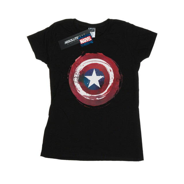 Li-cense Marvel dames captain america splatter shield katoenen t-shirt UTBI34477_black large