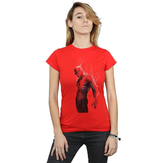 Li-cense Marvel dames spider-man web wrap katoenen t-shirt UTBI34535_red large
