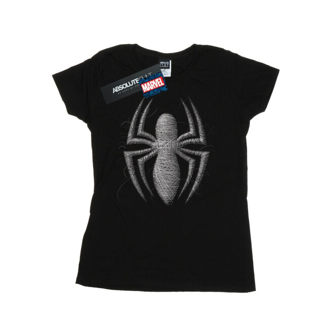 Li-cense Marvel dames spider-man web logo katoenen t-shirt UTBI34610_black large