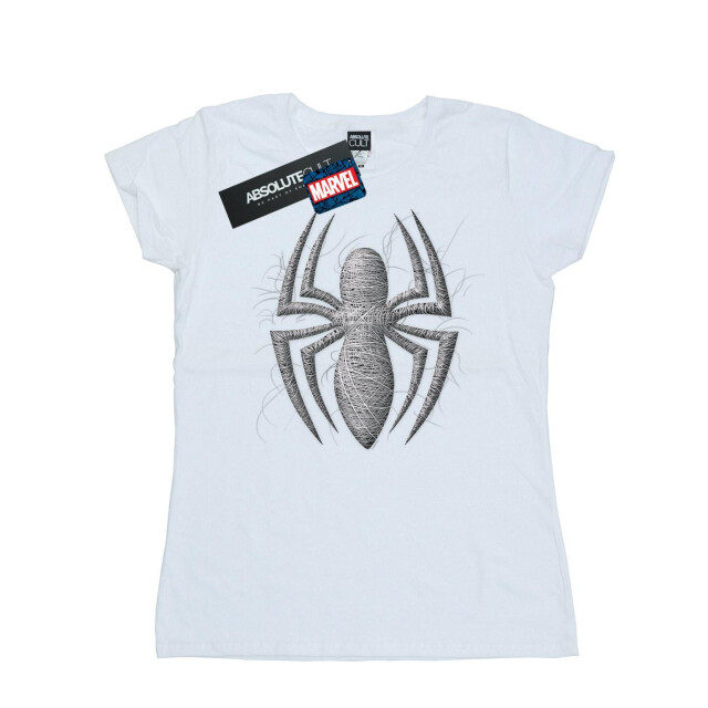 Li-cense Marvel dames spider-man web logo katoenen t-shirt UTBI34610_white large