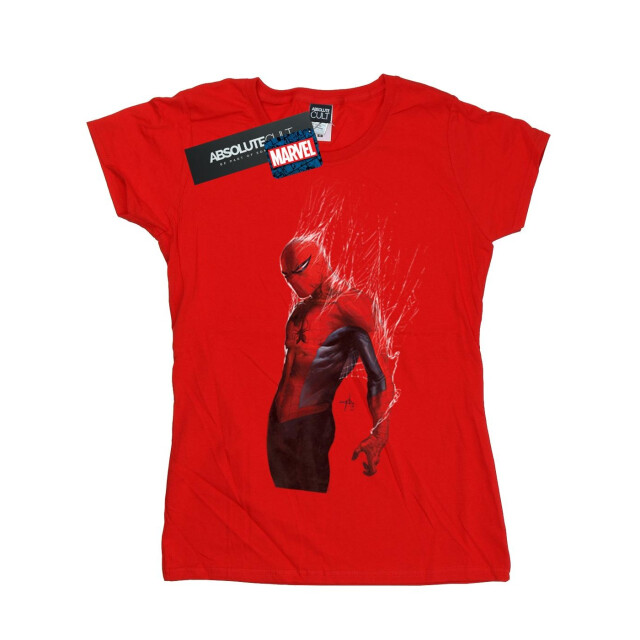 Li-cense Marvel dames spider-man web wrap katoenen t-shirt UTBI34535_red large