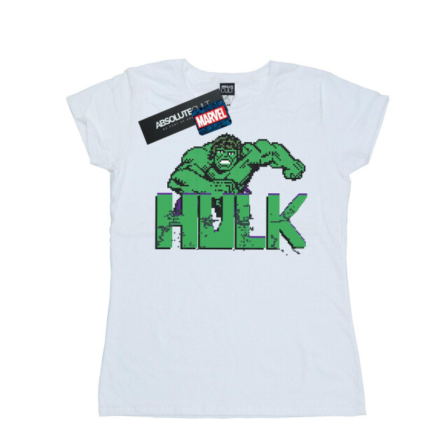 Li-cense Marvel dames hulk pixelated katoenen t-shirt UTBI34710_white large