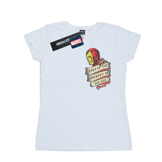 Li-cense Marvel dames iron man tattoo journey breast print katoenen t-shirt UTBI34738_white large