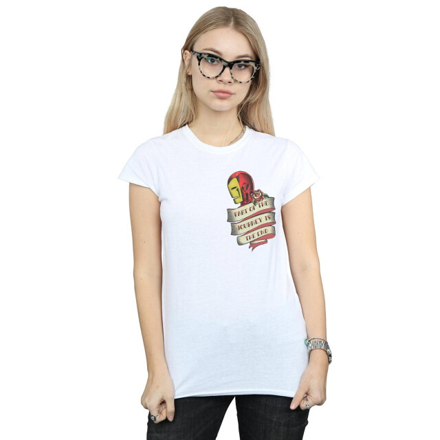 Li-cense Marvel dames iron man tattoo journey breast print katoenen t-shirt UTBI34738_white large
