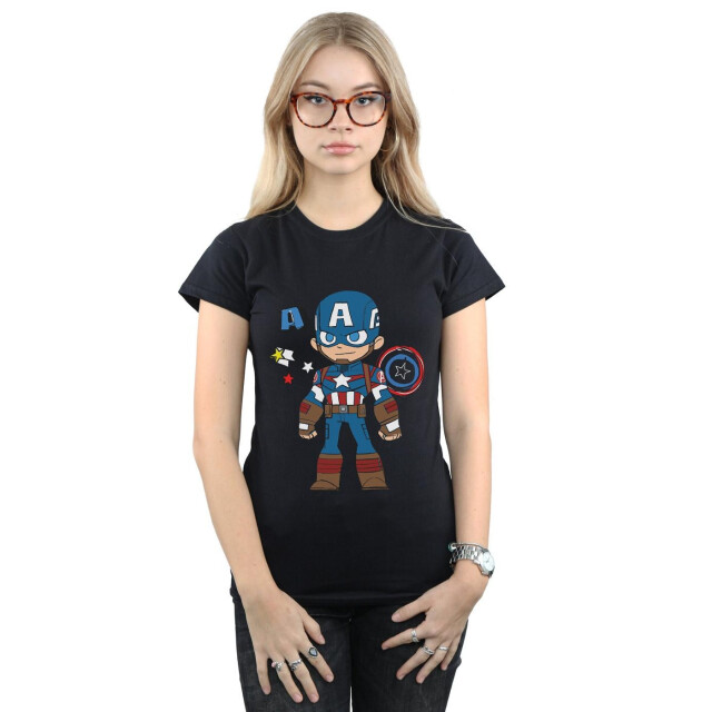 Li-cense Marvel dames captain america schets katoenen t-shirt UTBI34875_black large