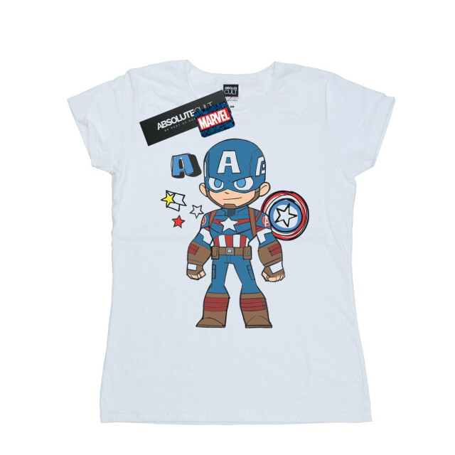 Li-cense Marvel dames captain america schets katoenen t-shirt UTBI34875_white large