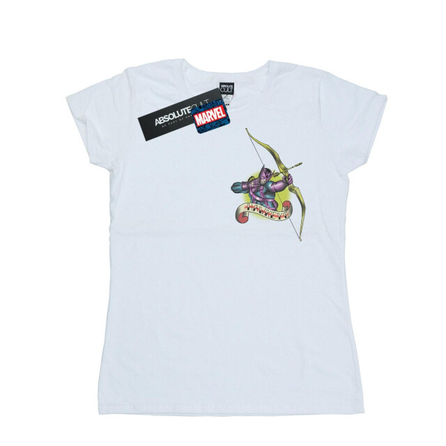 Li-cense Marvel dames hawkeye tattoo borst print katoenen t-shirt UTBI34825_white large