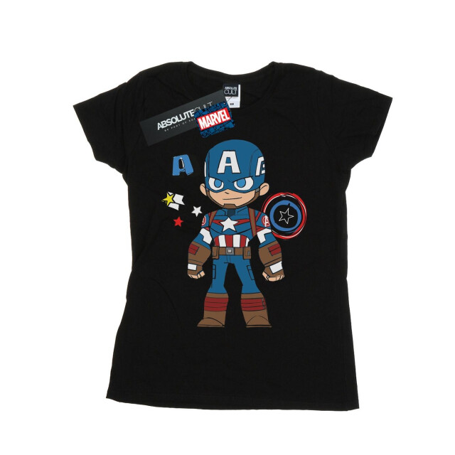 Li-cense Marvel dames captain america schets katoenen t-shirt UTBI34875_black large