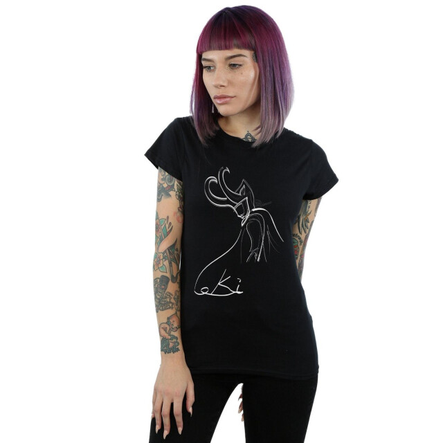 Li-cense Marvel dames loki lines katoenen t-shirt UTBI34941_black large