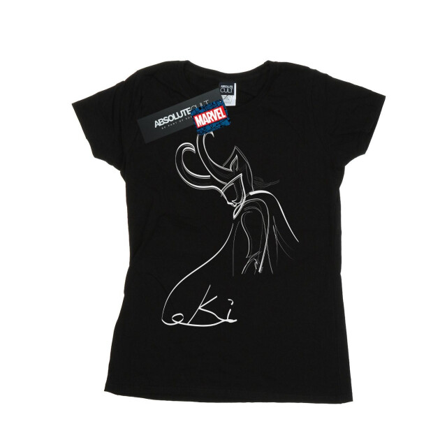 Li-cense Marvel dames loki lines katoenen t-shirt UTBI34941_black large