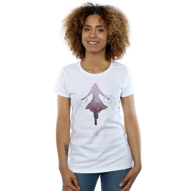 Li-cense Marvel dames scarlet ch silhouet katoenen t-shirt UTBI35054_white large
