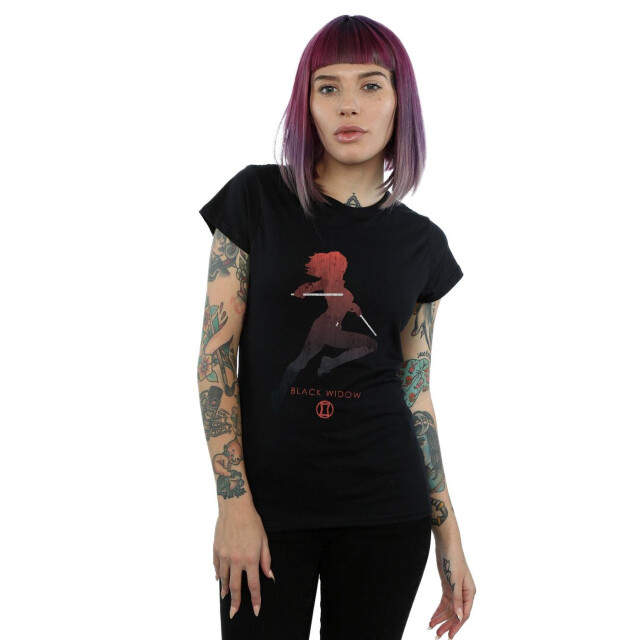 Li-cense Marvel dames weduwe silhouet katoenen t-shirt UTBI35033_black large