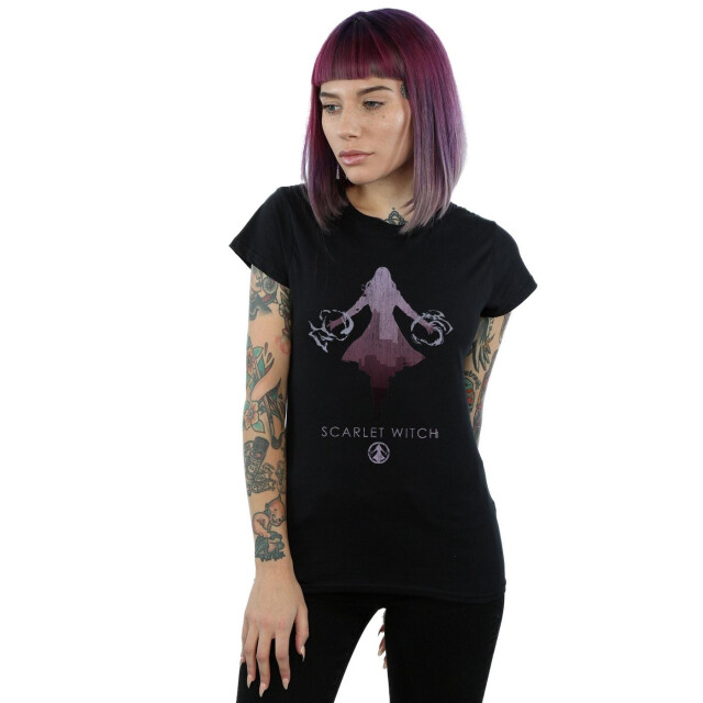 Li-cense Marvel dames scarlet witch silhouet katoenen t-shirt UTBI35054_black large