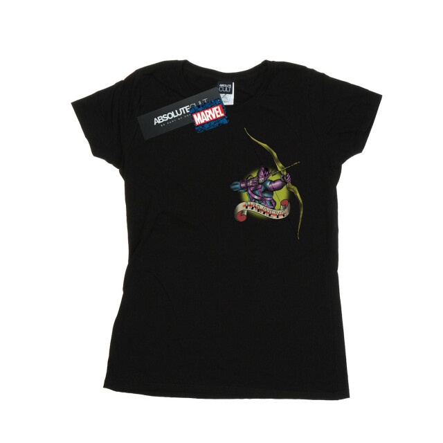 Li-cense Marvel dames hawkeye tattoo borst print katoenen t-shirt UTBI34825_black large