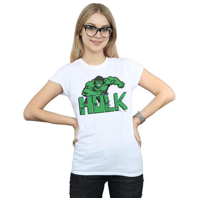 Li-cense Marvel dames hulk pixelated katoenen t-shirt UTBI34710_white large