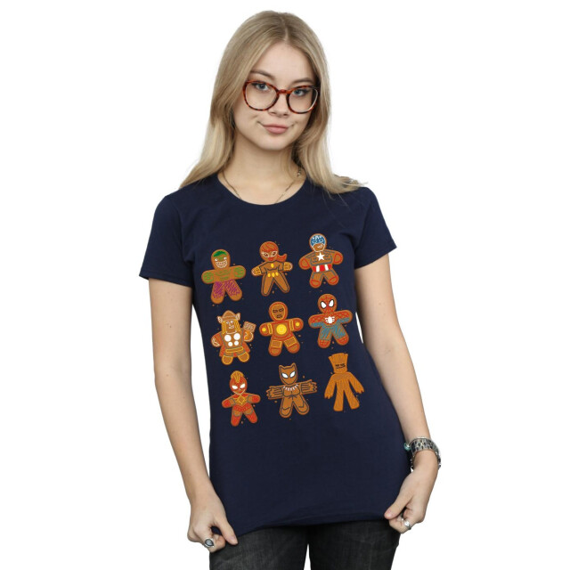 Li-cense Marvel dames avengers kerstmis gingerbread katoenen t-shirt UTBI35103_navyblue large
