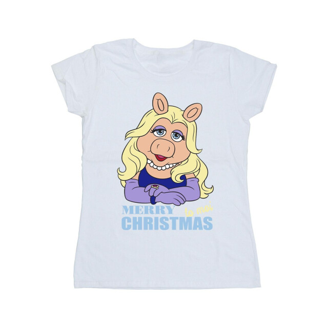 Li-cense Disney dames muppets miss piggy koningin van de feestdagen katoenen t-shirt UTBI35189_white large