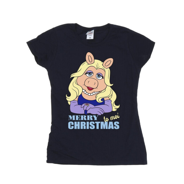 Li-cense Disney dames muppets miss piggy koningin van de feestdagen katoenen t-shirt UTBI35189_navyblue large
