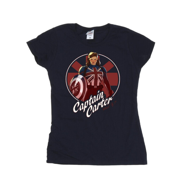 Li-cense Marvel dames what if captain carter katoenen t-shirt UTBI35215_navyblue large