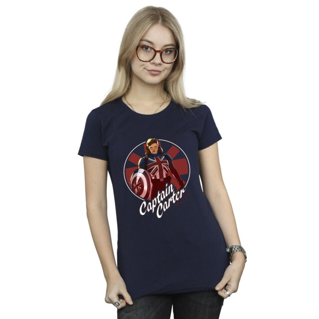 Li-cense Marvel dames what if captain carter katoenen t-shirt UTBI35215_navyblue large