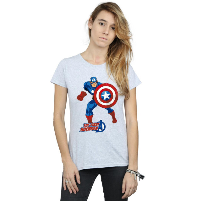 Li-cense Captain america dames the first avenger t-shirt UTBI352_sportsgrey large