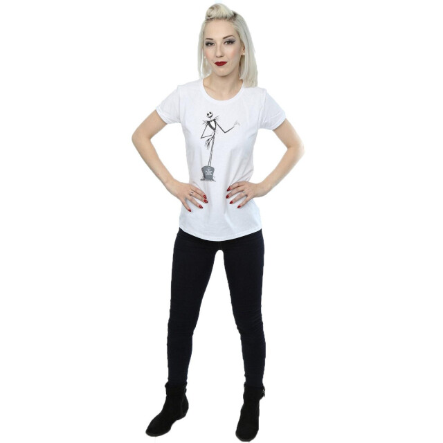 Li-cense Disney dames nightmare before christmas jack pose katoenen t-shirt UTBI35484_white large