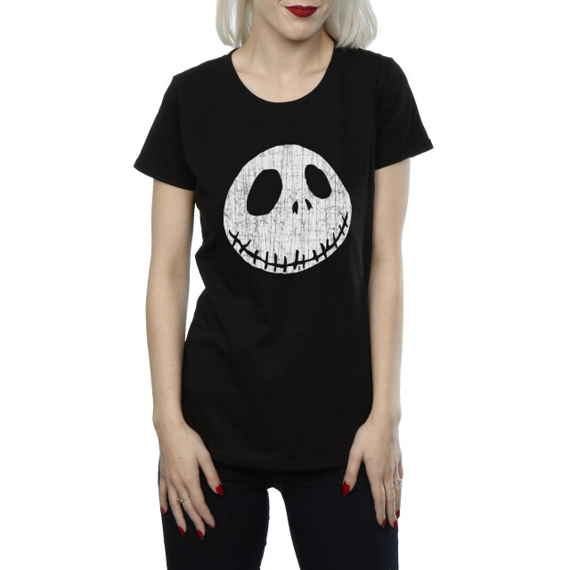 Li-cense Disney dames nightmare before christmas jack gekraakt gezicht katoenen t-shirt UTBI35507_black large