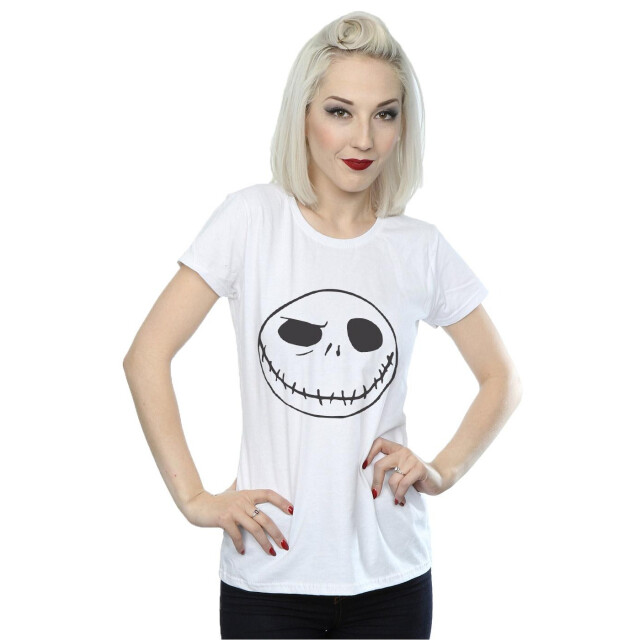 Li-cense Disney dames nightmare before christmas jack´s big face katoenen t-shirt UTBI35527_white large
