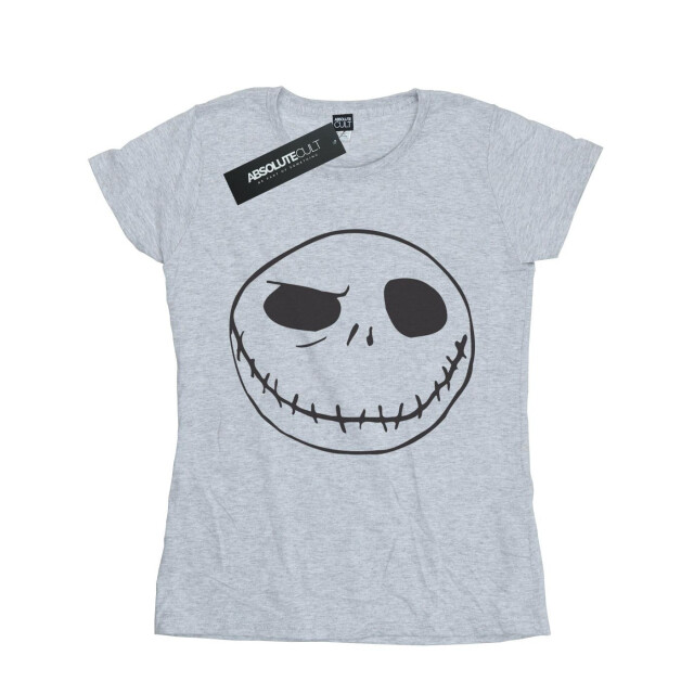 Li-cense Disney dames nightmare before christmas jack´s big face katoenen t-shirt UTBI35527_sportsgrey large