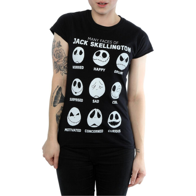 Li-cense Disney dames nightmare before christmas vele gezichten van jack katoenen t-shirt UTBI35528_black large