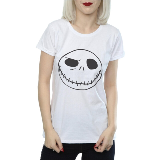 Li-cense Disney dames nightmare before christmas jack´s big face katoenen t-shirt UTBI35527_white large