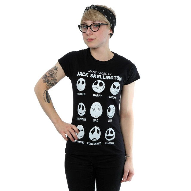 Li-cense Disney dames nightmare before christmas vele gezichten van jack katoenen t-shirt UTBI35528_black large