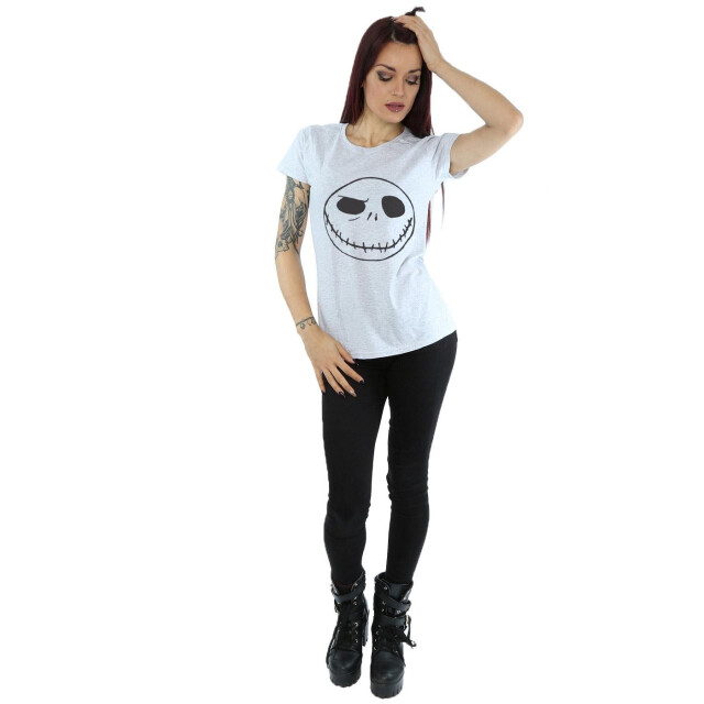 Li-cense Disney dames nightmare before christmas jack´s big face katoenen t-shirt UTBI35527_sportsgrey large