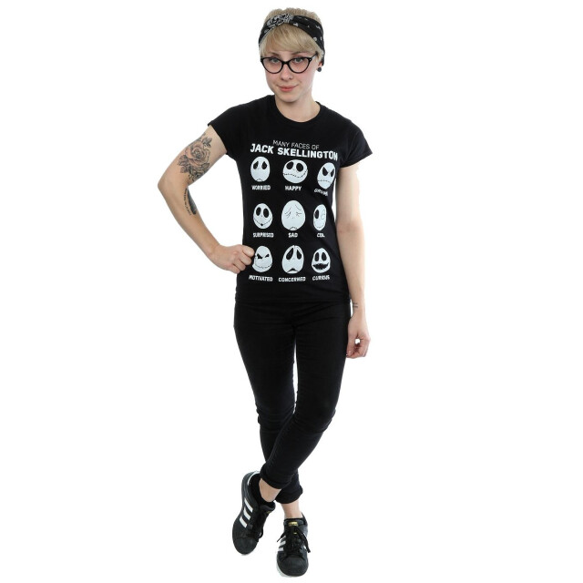 Li-cense Disney dames nightmare before christmas vele gezichten van jack katoenen t-shirt UTBI35528_black large