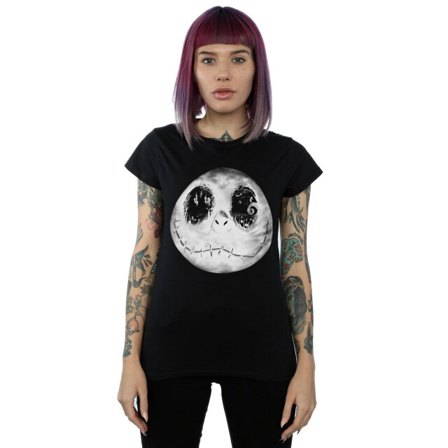 Li-cense Disney dames nightmare before christmas jack moon gezicht katoenen t-shirt UTBI35549_black large