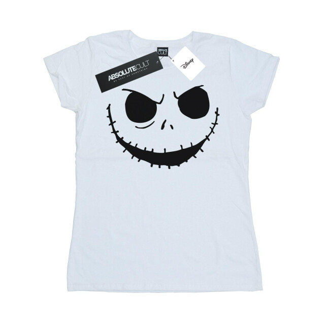 Li-cense Disney dames nightmare before christmas jack's gezicht vet katoenen t-shirt UTBI35591_white large