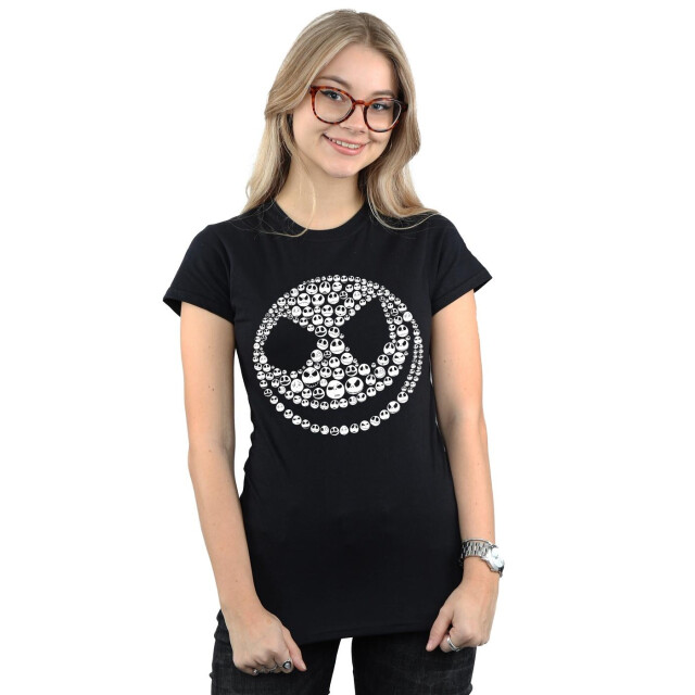 Li-cense Disney dames nightmare before christmas jack skull collage t-shirt van katoen UTBI35592_black large