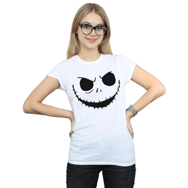 Li-cense Disney dames nightmare before christmas jack's gezicht vet katoenen t-shirt UTBI35591_white large