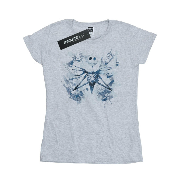 Li-cense Disney dames nightmare before christmas paint spray carers katoenen t-shirt UTBI35610_sportsgrey large