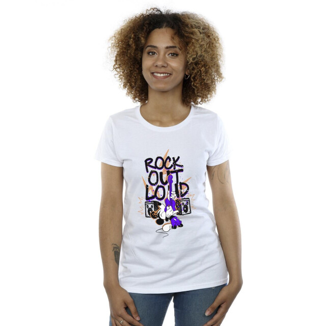 Li-cense Disney dames mickey mouse rock out loud katoenen t-shirt UTBI33809_white large