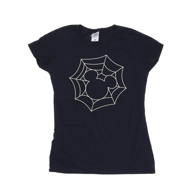 Li-cense Disney dames mickey mouse spinnenweb katoenen t-shirt UTBI33869_navyblue large