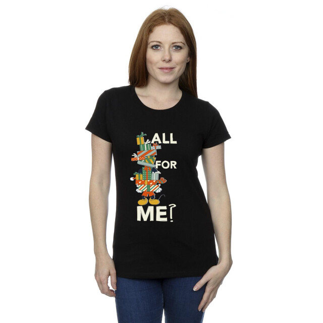 Li-cense Disney dames mickey mouse presents all for me katoenen t-shirt UTBI33886_black large